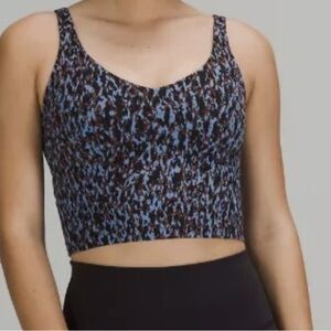 Lululemon Align Cropped Bra Top Blue Leopard 6